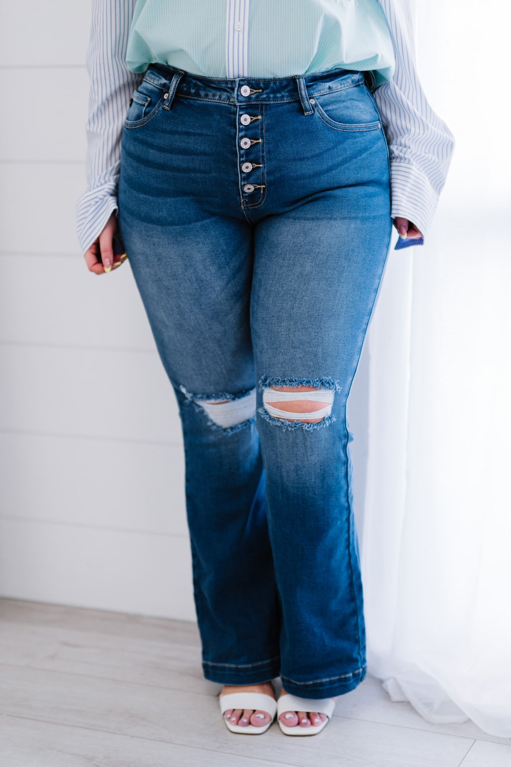 Distressed Flare Jeans