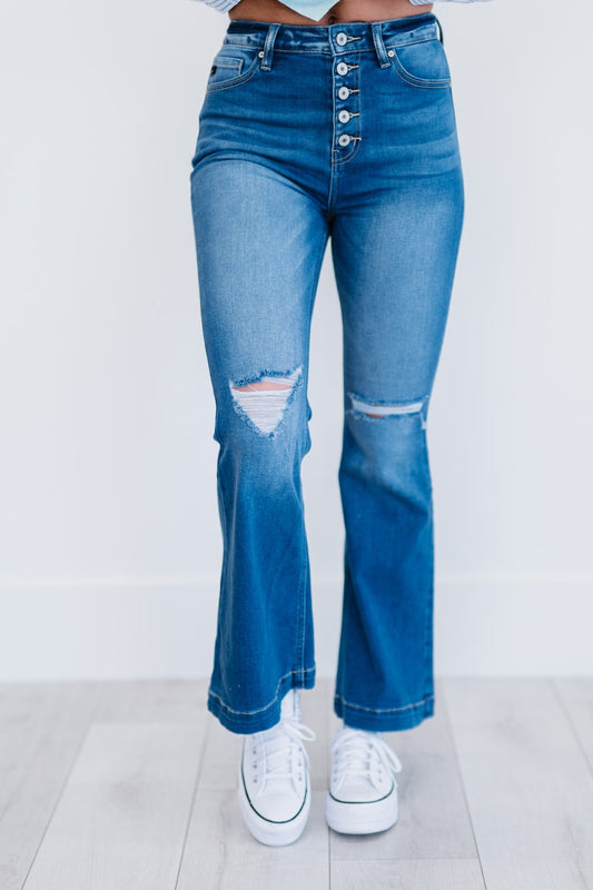 Distressed Flare Jeans