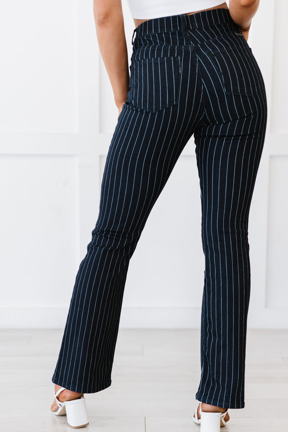 Pinstripe Petite Bootcut Jeans