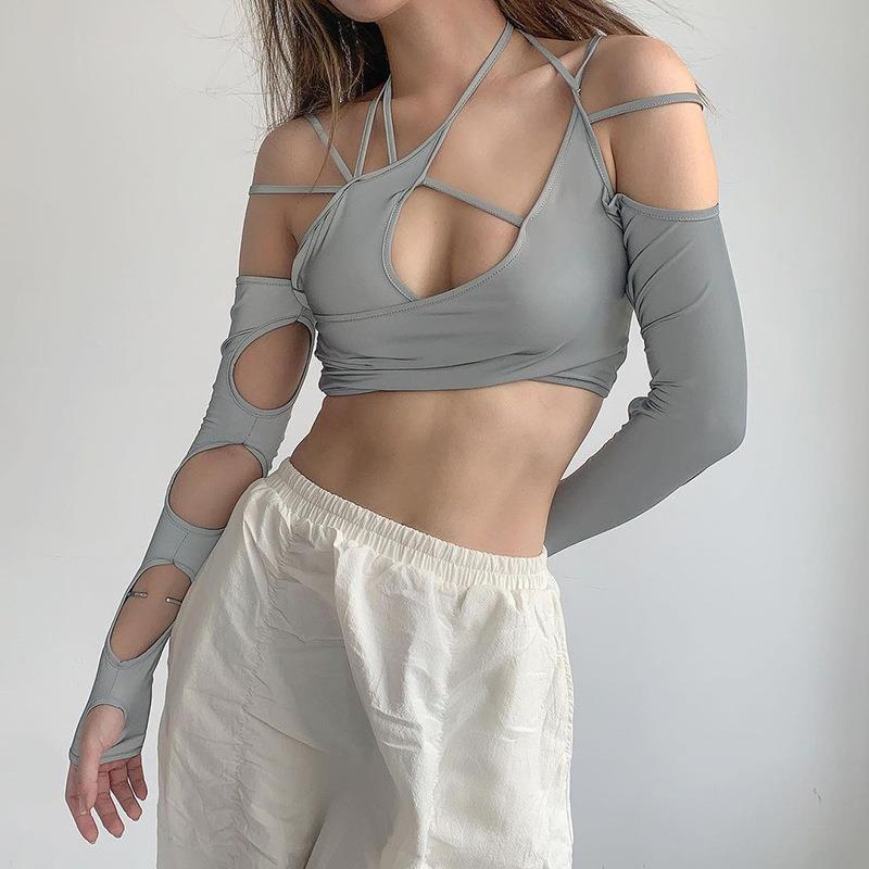 Slim Fit Half Sleeve Crop Top