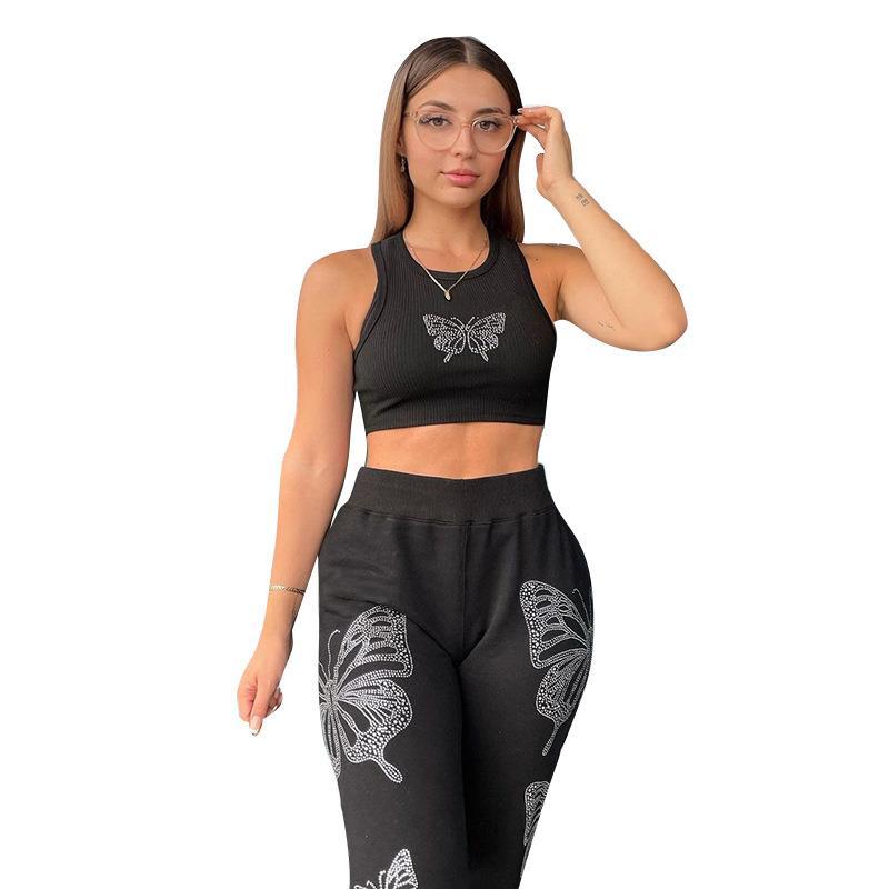 Butterfly Bling Tank Top Crop