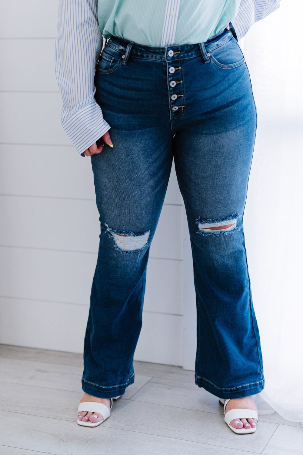 Distressed Flare Jeans