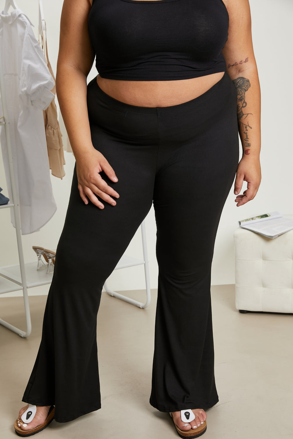 Black Flare Bottom Leggings